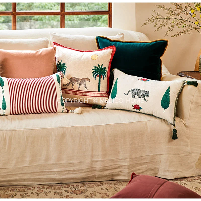 Afralia™ Panthère Style Cheetah Leopard Moon Luxury Throw Pillow Covers 45x45cm