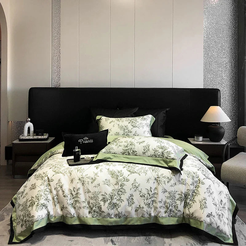 Afralia™ Luxury Vintage Egyptian Cotton Bedding Set with Digital Printing