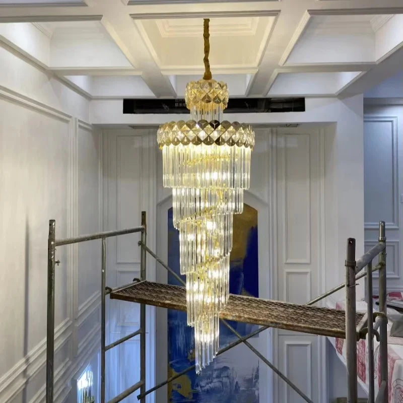 Afralia™ Nordic Luxury LED Ceiling Chandelier for Living Room, Banquet Hall, Hotel Lobby