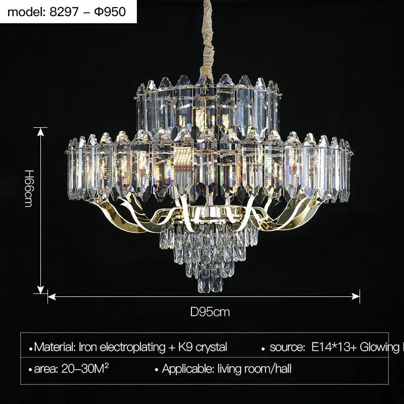 Afralia™ LED Crystal Lamp: Postmodern High-end Chandelier for Living Room, Dining Room, Bedroom
