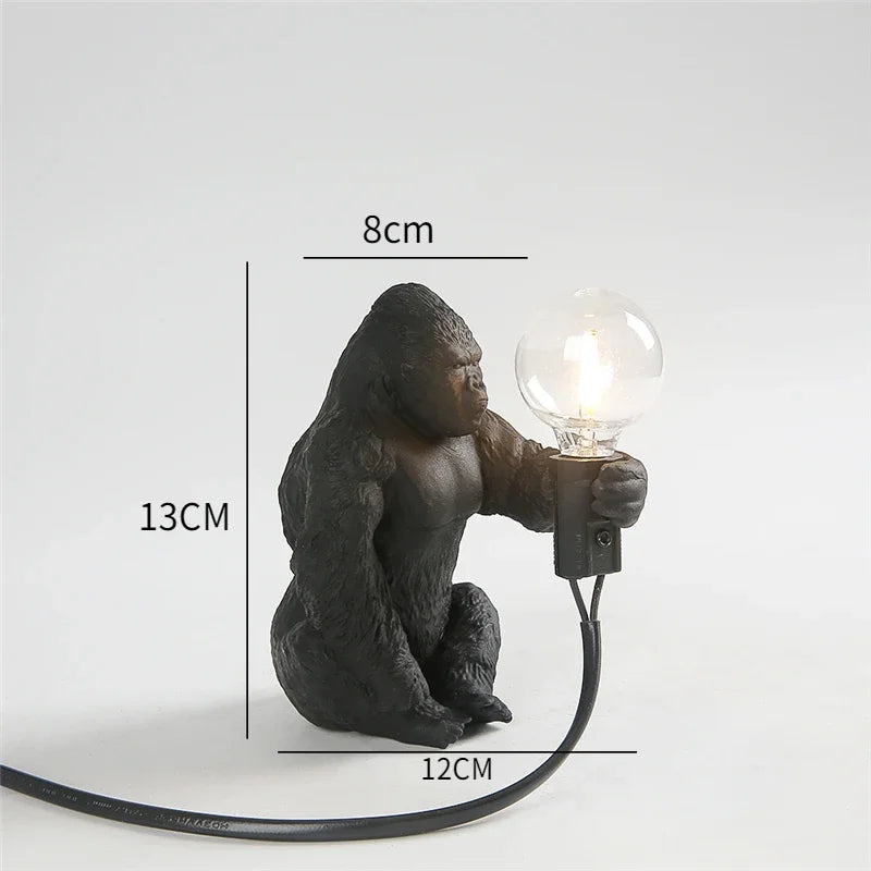 Afralia™ Resin Monkey Table Lamp: Decorative Gorilla Bedroom Light Fixture