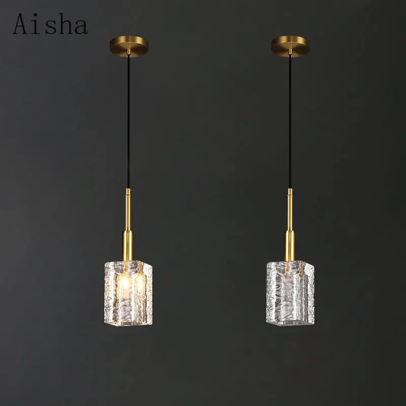 Afralia™ Copper Crystal Chandelier: Elegant Luxury Pendant Lamp for Bedroom, Bar, or Restaurant