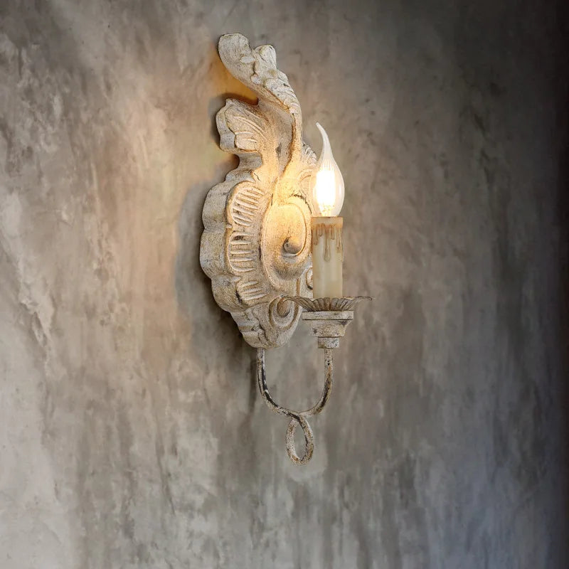 Afralia™ Solid Wood Retro Wall Lamp: French Vintage Style for Living Room, Bedroom, Corridor