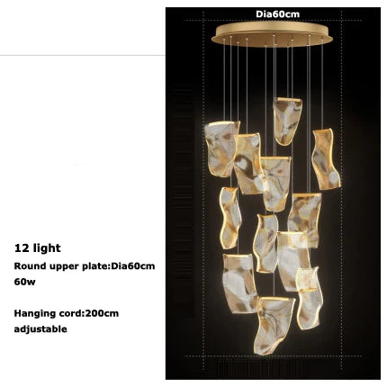 Afralia™ Modern Water Wave Acrylic LED Chandelier - Dining Room Pendant Light