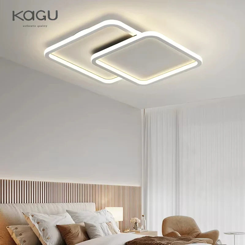Afralia™ Modern Black & White LED Ceiling Chandelier for Living, Dining, and Bedrooms