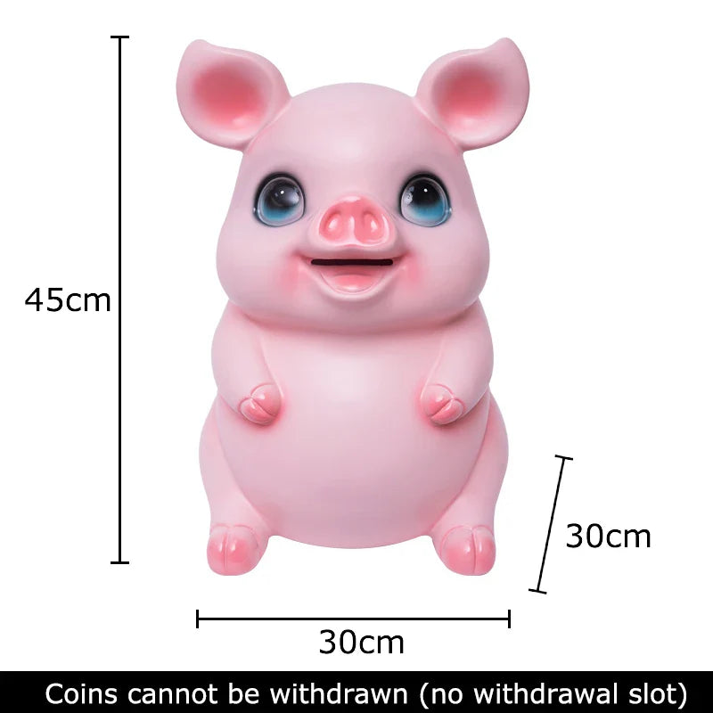 Afralia™ Cartoon Pig Child Savings Jar Piggy Bank Desk Decoration Resin Sculpture