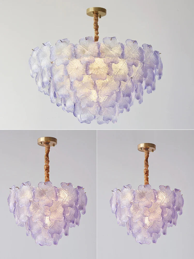 Afralia™ Crystal Glass Flower Chandelier - Modern French Style for Living Room, Bedroom, Dining Room