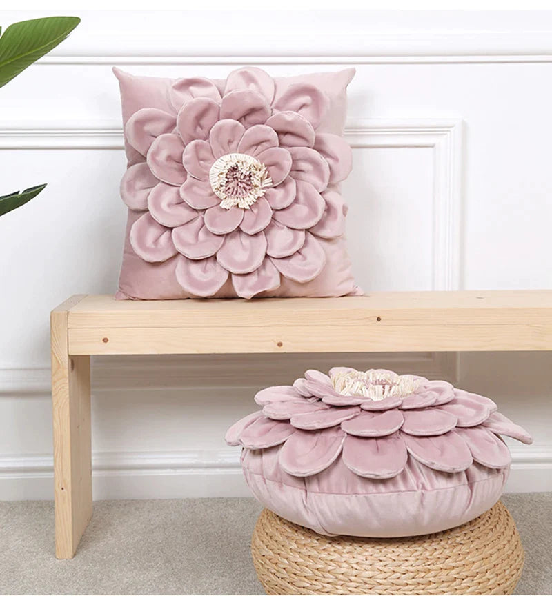 Chrysanthemum Patchwork Cushion Cover by Afralia™ - Luxurious Handmade Home Decor Pillows