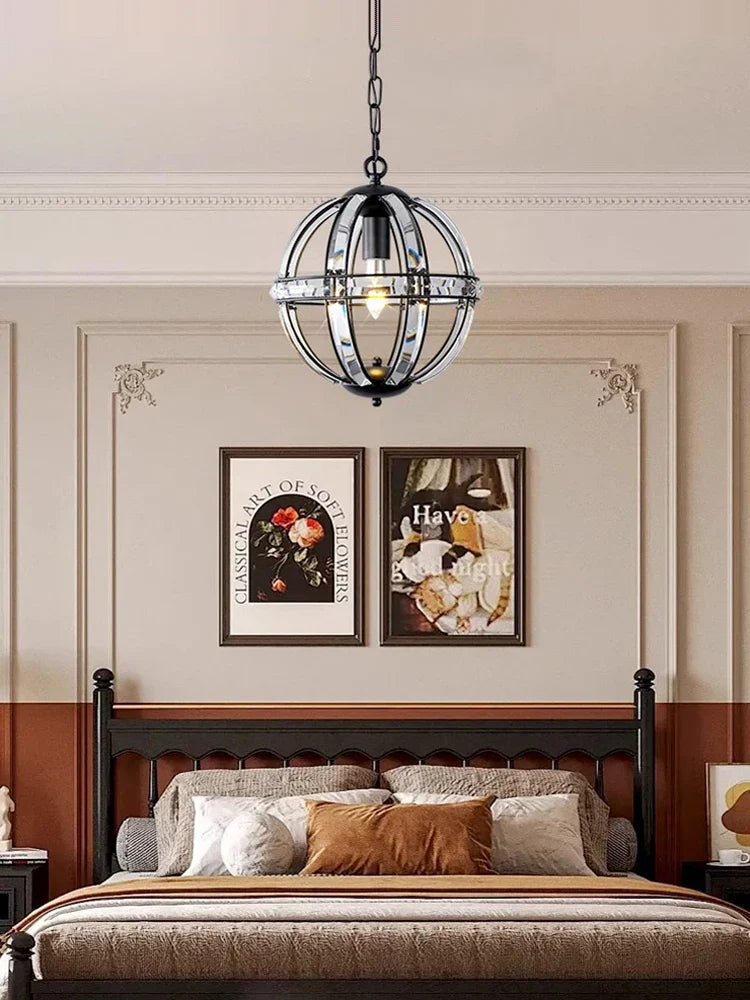 Afralia™ Bronze Black Chrome Gold Globe LED Chandelier for Living Room