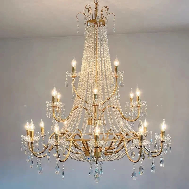 Afralia™ Crystal LED Chandelier Pendant Lights for Villa Stairs and Hotel Decor