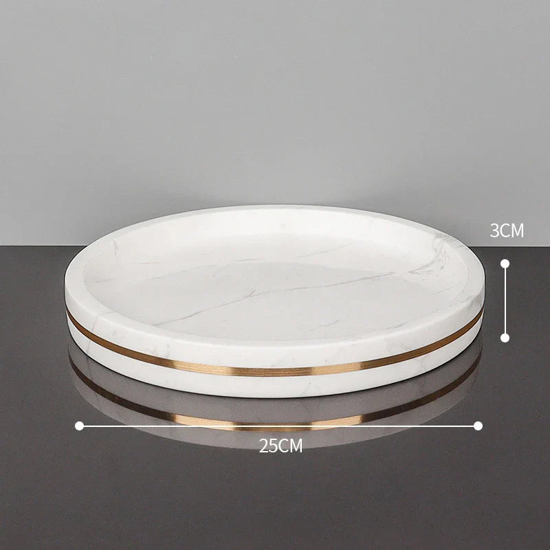Afralia™ Volakos White Marble Bathroom Set with Golden Accents
