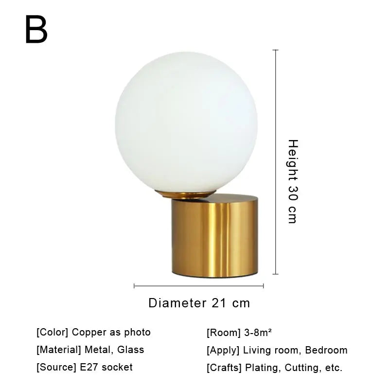 Afralia™ Glass Desk Lamp: Sleek Nordic Design, Ideal for Bedroom, Living Room, e27