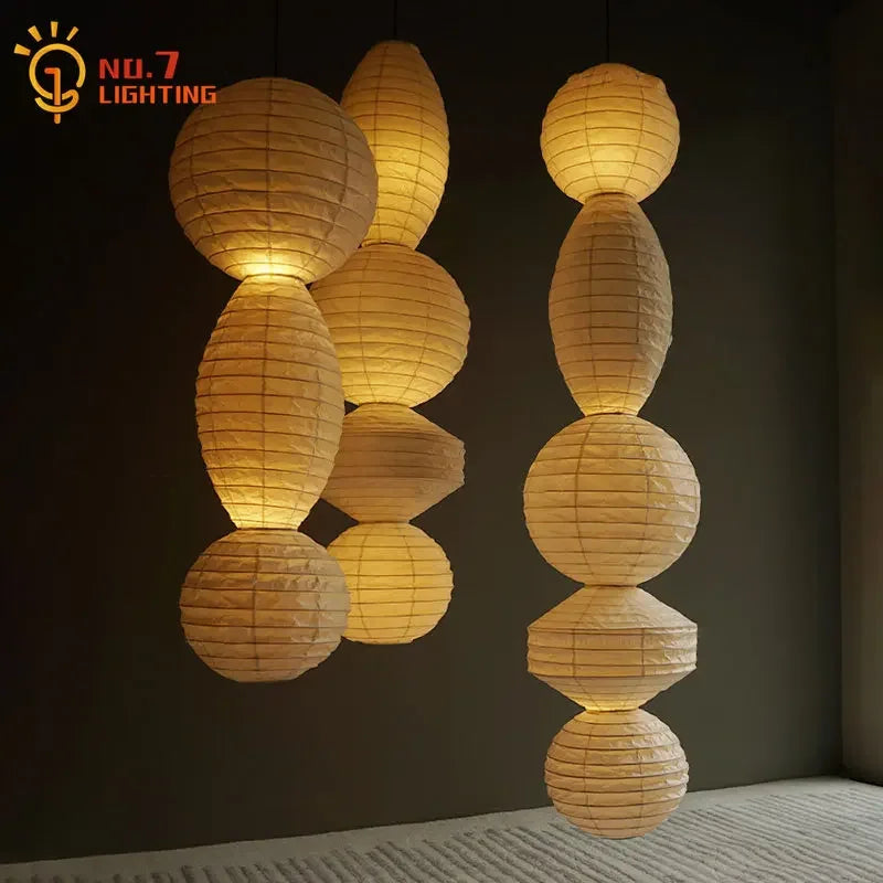 Afralia™ Mabel Pendant Lights LED E27 Rice Paper Hanging Lamp for Home Decor