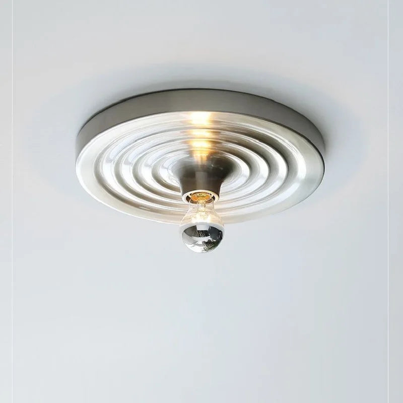 Afralia™ Silver Ripple Saucer Wall Lamp: Modern Hallway & Living Room Light