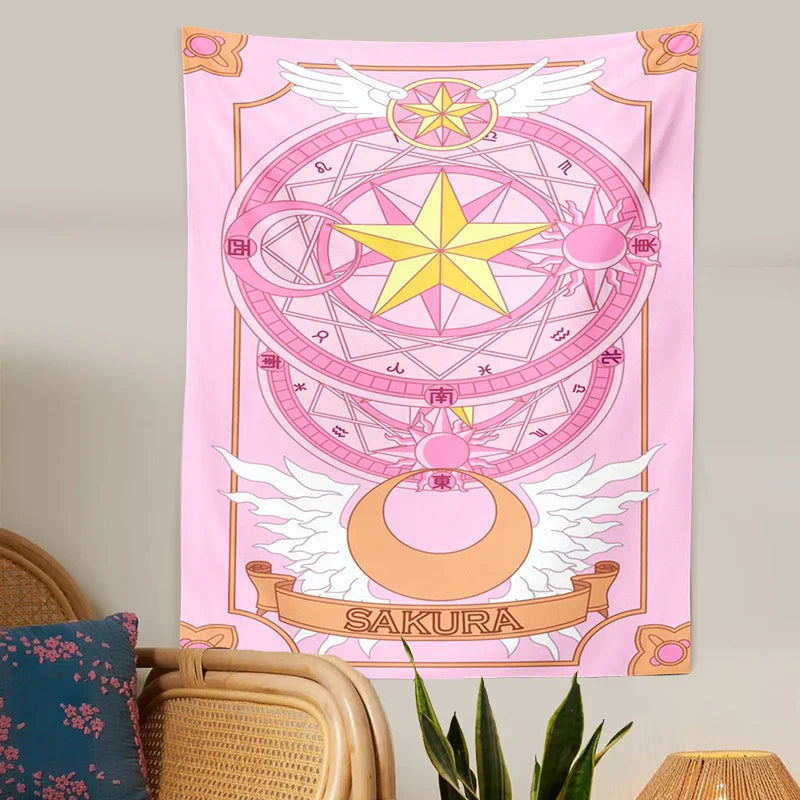 Afralia™ Sailor Moon Tapestry: Kawaii Pink Room Decor for College Dorm and Home