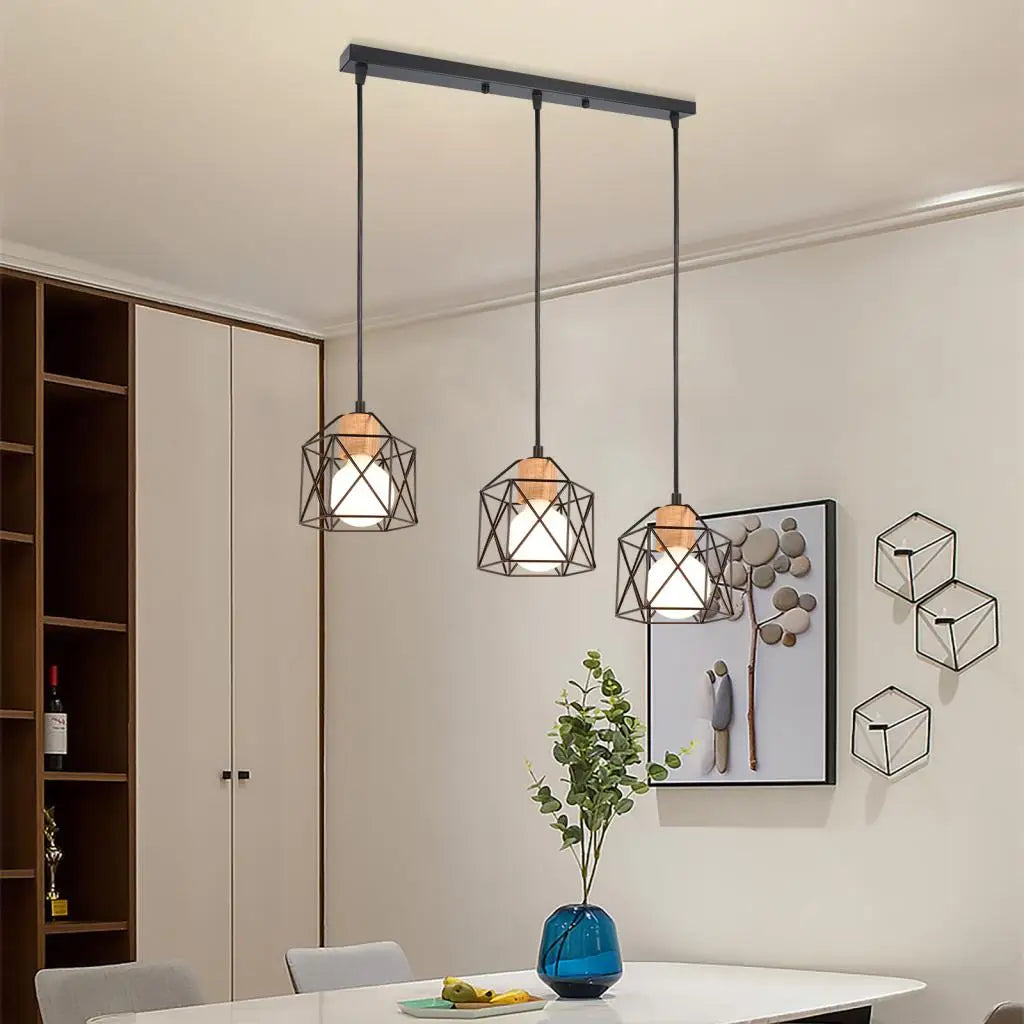 Afralia™ Wood LED Pendant Chandelier: Modern Nordic Home Decor Hanging Light for Kitchen, Living, Dining Room
