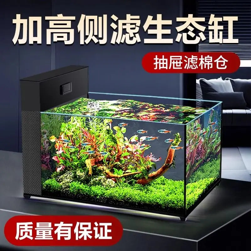 Afralia™ Ultra White Glass Goldfish Tank with Triple Water Purification System