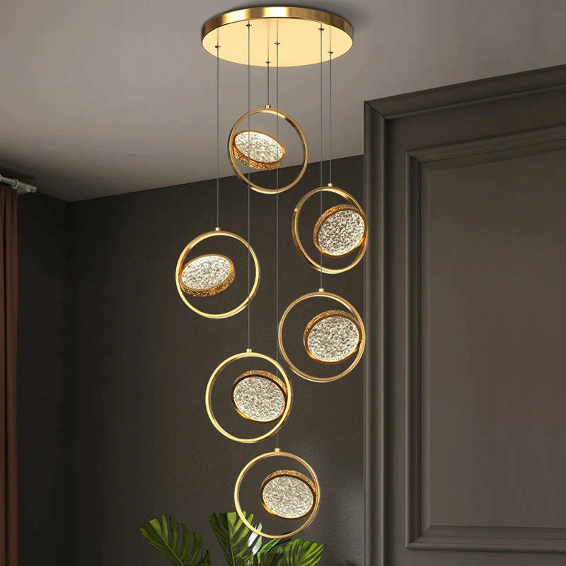 Afralia™ Circle LED Chandelier for Modern Villa Loft Hall Lighting