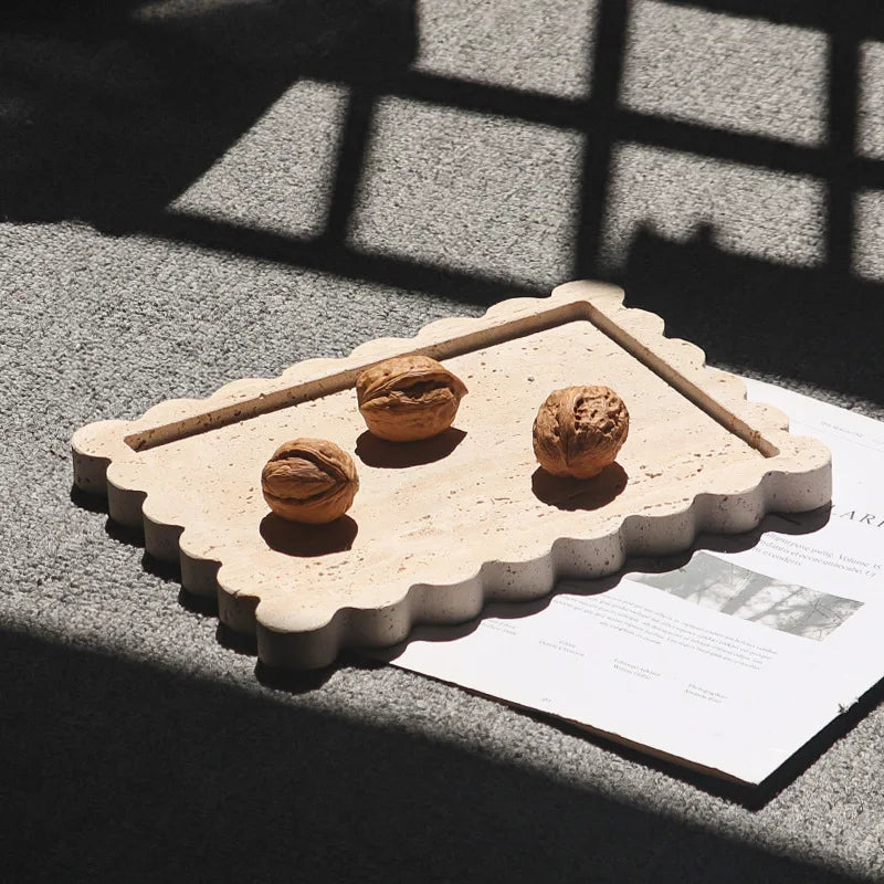 Afralia™ Calacatta Viola Marble Tray: Luxury Vanity & Kitchen Decor Tray