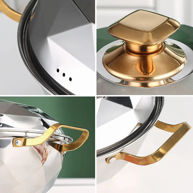 Afralia™ Stainless Steel Double Layer Steam Pot for Induction Cooker - Kitchen Essential