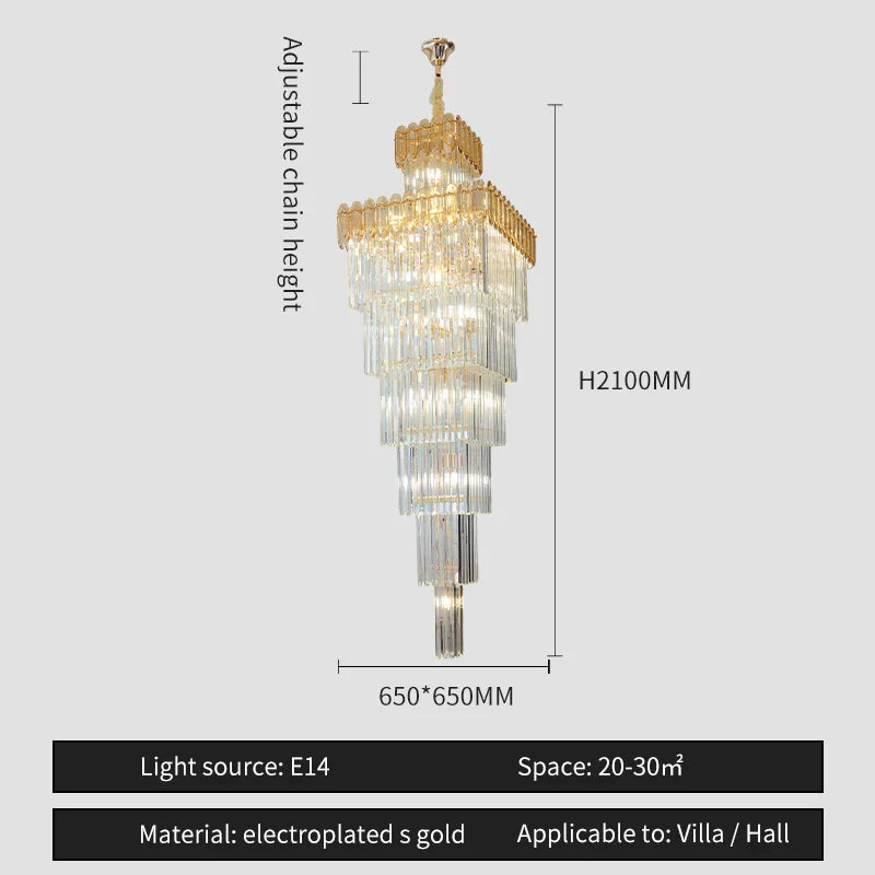 Afralia™ Nordic Duplex Villa Crystal Chandelier for Luxury Spaces