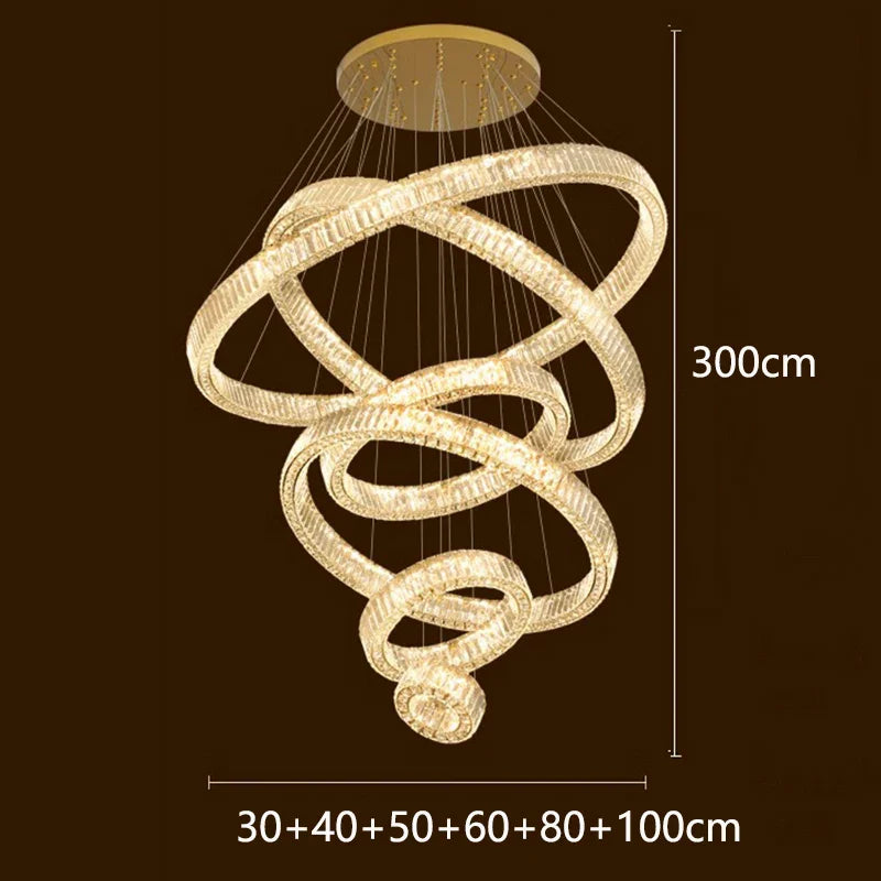 Afralia™ Crystal Chandelier: Luxury Living Room Pendant Light, Stair Lamp & Ceiling Lighting