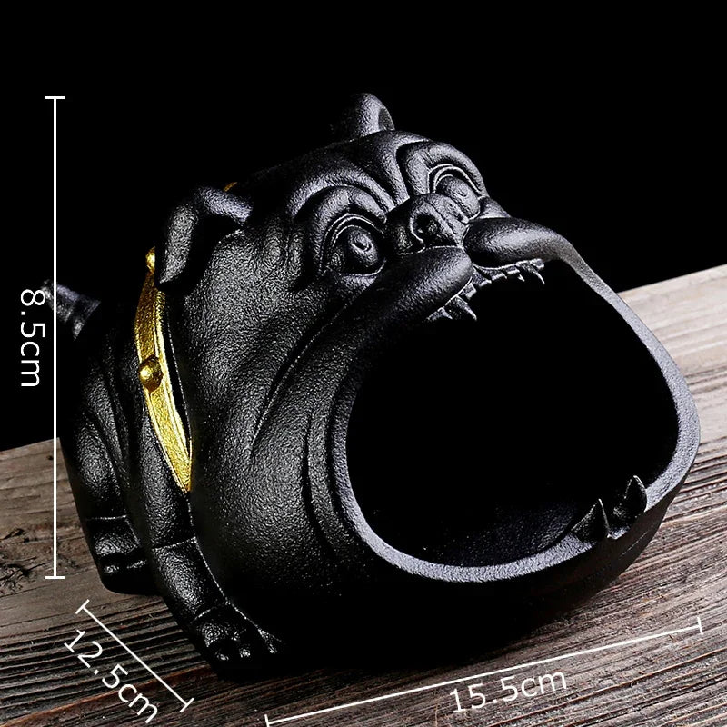 Afralia™ Bulldog Sunglasses Ceramic Ashtray - Smoking Accessories, Weed Ash Tray, Home Decor Gift