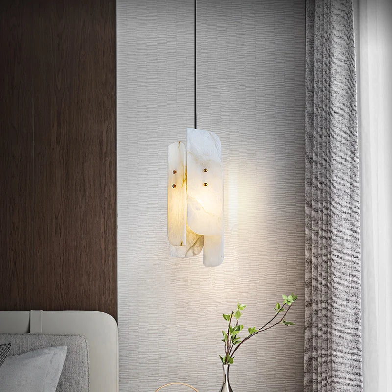 Afralia™ Marble Pendant Lights with Adjustable Copper Wire and E27 Bulb