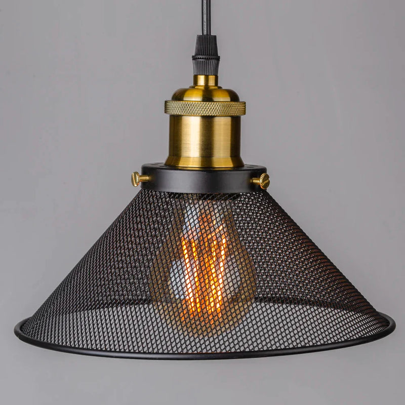 Afralia™ Black Cage Pendant Light Iron Industrial Retro Lighting for Home Decor