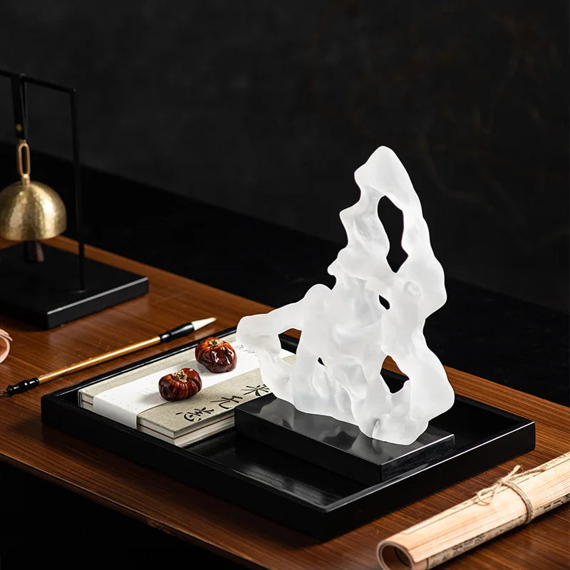 Afralia™ Rockery Frosted Resin Chinese Ornaments Home Decor Figurines