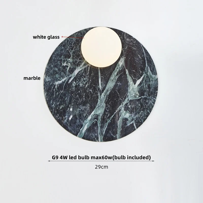 Afralia™ Nordic Wood Stone Wall Light Modern LED Pull Chain Switch Hallway Home Decor