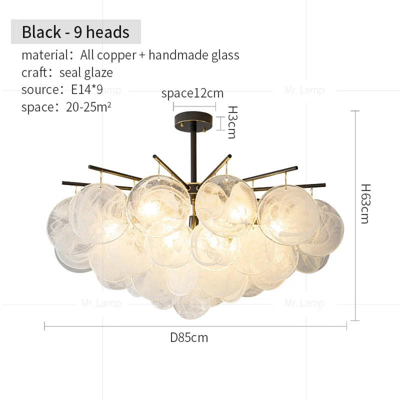 Afralia™ Modern Black Gold All-Copper Chandelier for Living Room Restaurant Nordic Minimalist