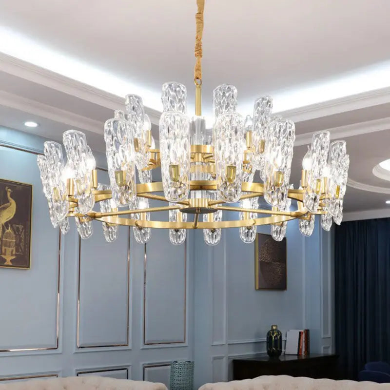 Afralia™ Glass LED Ceiling Chandelier for Living Room Bedroom Restaurant Hotel Kitchen Luxe Lighting