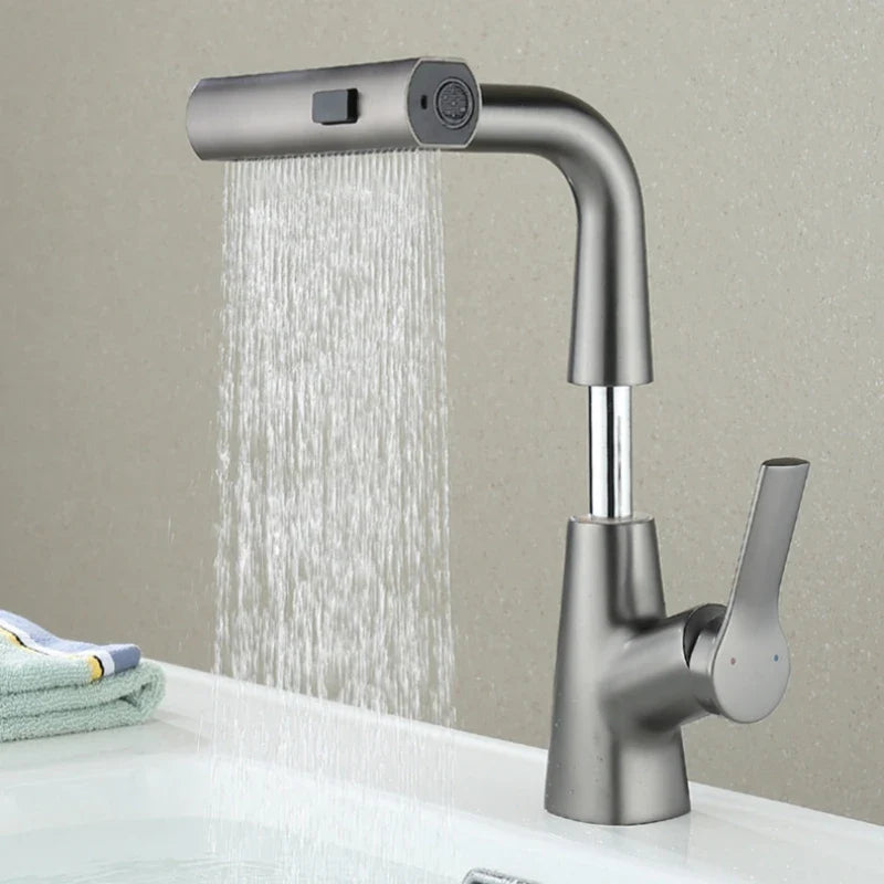 Afralia™ Stainless Steel Basin Faucet with Pull Out Sprayer