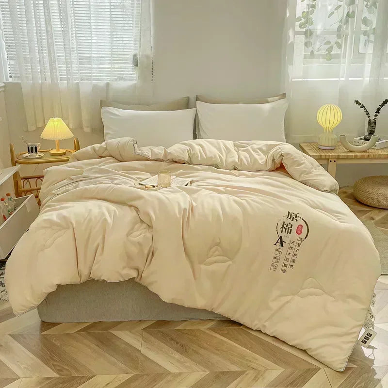 Afralia™ Seasonal Comforter: Soybean Fiber Fill, 100% Cotton Fabric, Grade A Quilting Blanket.