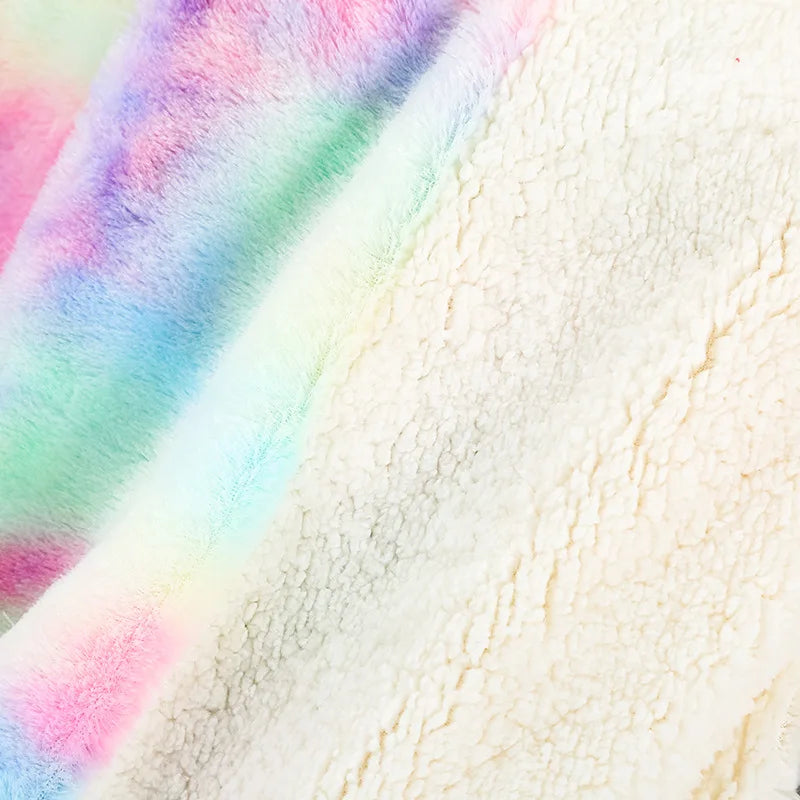 Afralia™ Rainbow Faux Fur Throw Cozy Blanket -Soft Plush All Seasons Sofa Cover