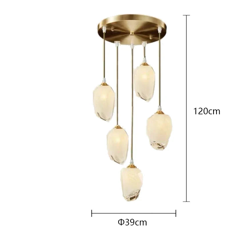 Afralia™ Luxury Glass Pendant Lights for Dining Table - LED Nordic Style Lighting