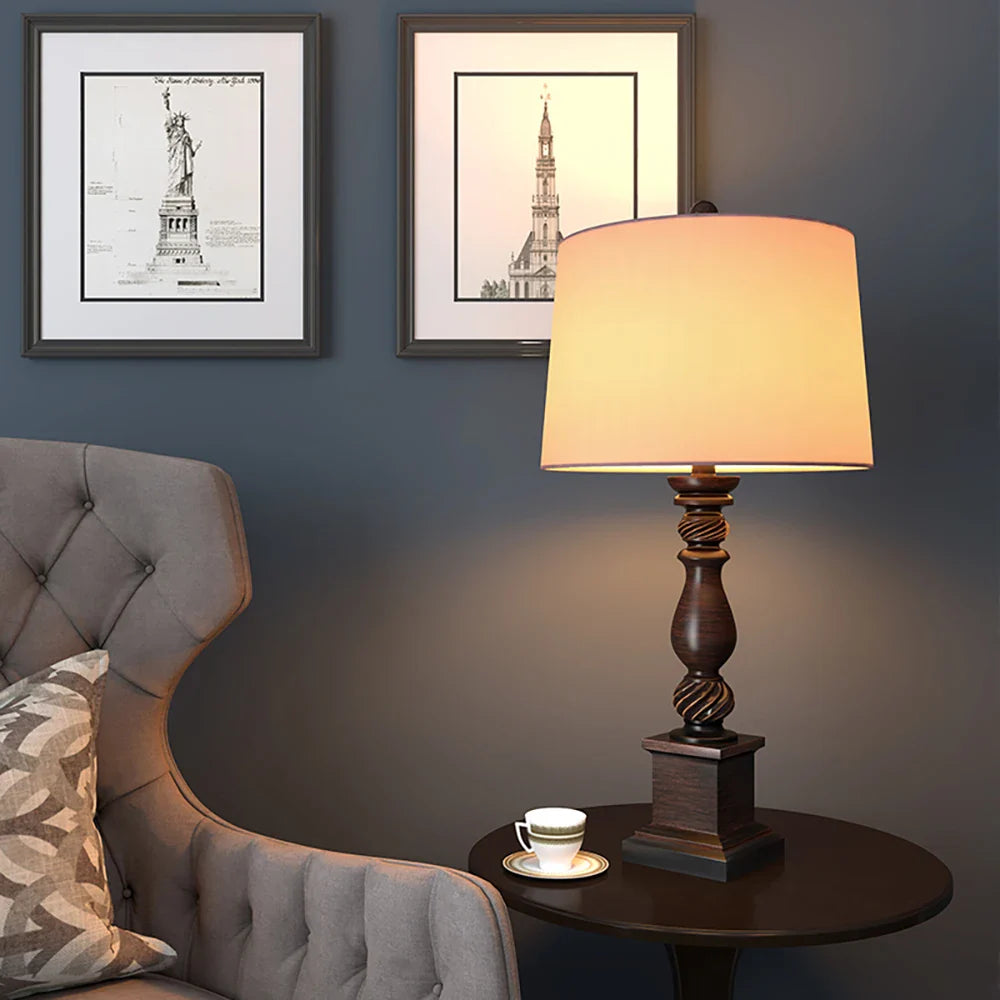 Afralia™ Traditional Art Fabric Table Lamp for Warm Ambiance in Bedroom, Living Room