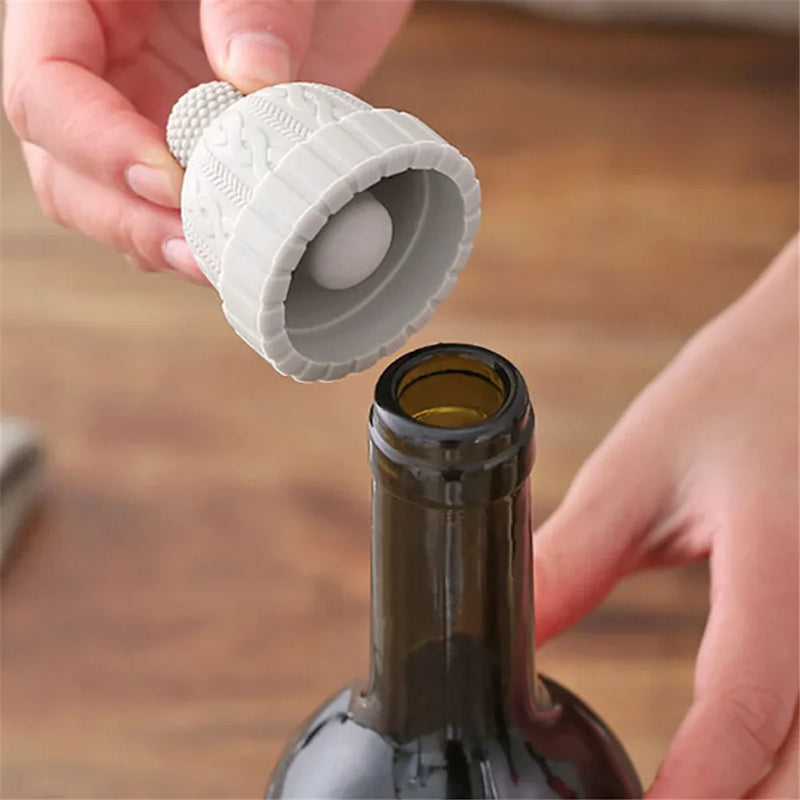 Afralia™ Silicone Wine Bottle Stoppers Set of 4 - Assorted Caps for Wine, Beer, Champagne