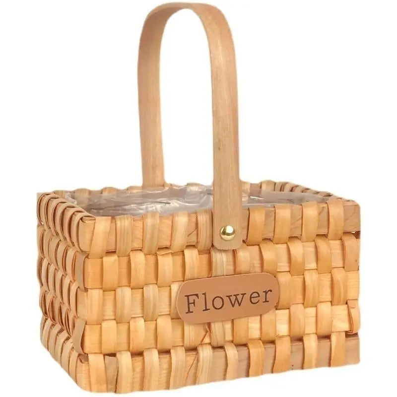 Afralia™ Handmade Bamboo Flower Basket Decor | Decorative Flowers Cachepot