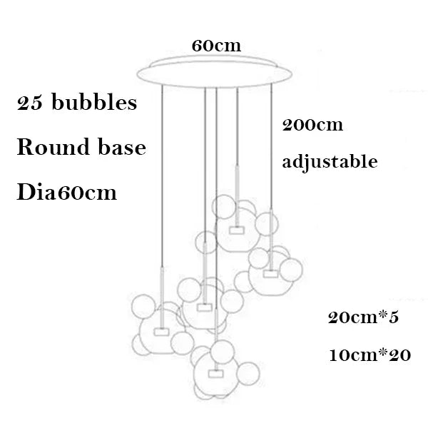 Afralia™ Bubble Ball Pendant Light: Golden Iron Glass Lamp for Kitchen Island, LED Fixtures