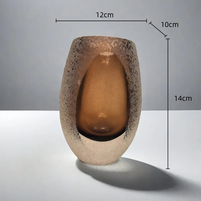 Afralia™ Frosted Glass Vase for Home Decor and Floral Arrangements