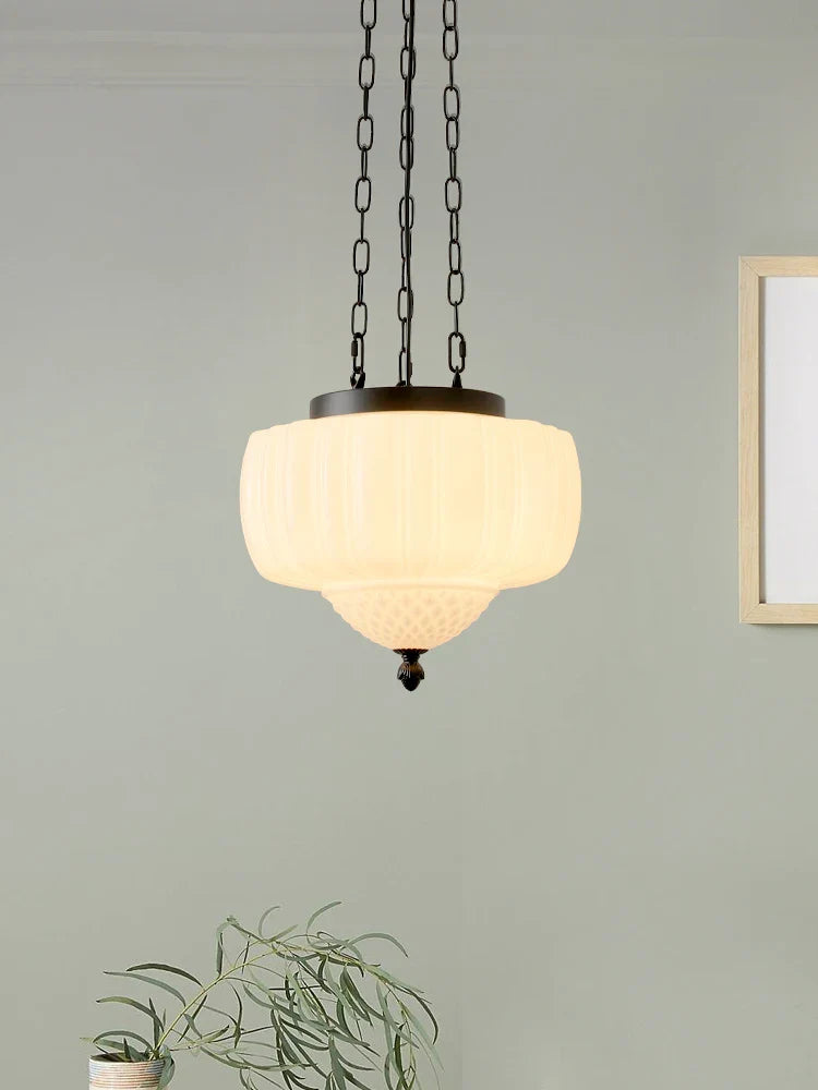 Afralia™ Milk White Glass Pendant Lamp for Modern Living Spaces