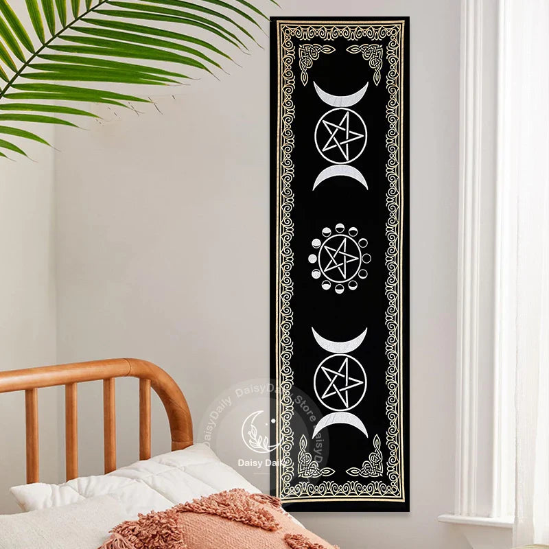 Afralia™ Triple Moon Phases Tapestry Wall Hanging | Mystical Tarot Boho Room Decor