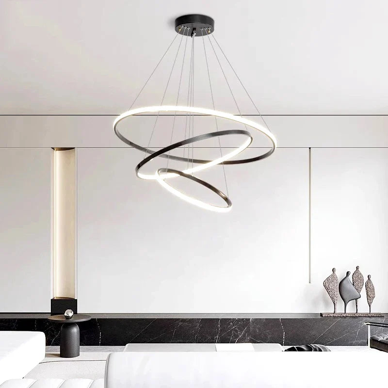 Afralia™ Modern Indoor Chandelier Pendant Light for Living Room | LED Ceiling Lamp