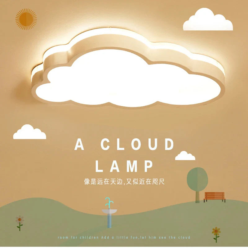 Afralia™ LED Cloud Ceiling Lamp: Modern Cartoon Kids Room Dimmable Light