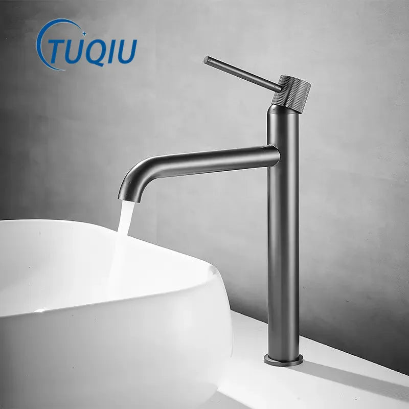 Afralia™ Brushed Gold Swivel Faucet for Bathroom Basin, Hot Cold Water Sink Crane
