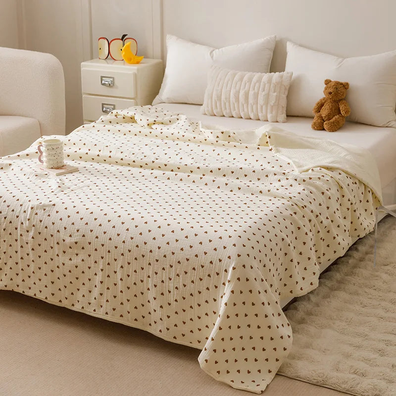 Afralia™ Soft Cotton Printed Cover Blanket: Cozy, Skin-Friendly, Summer Comforter