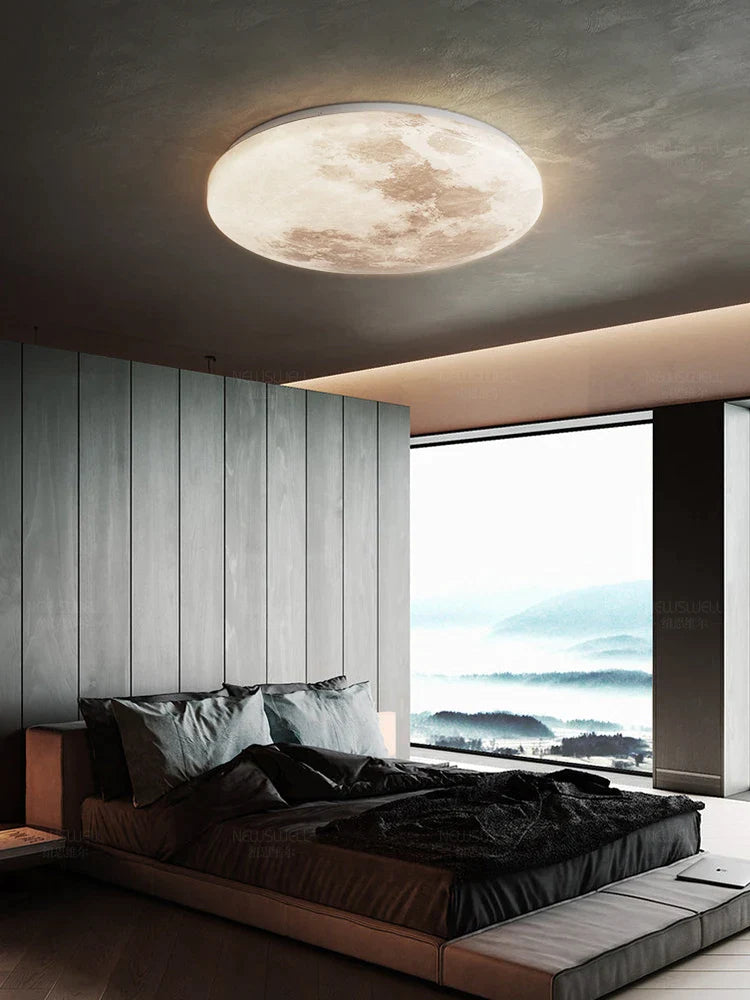 Afralia™ Nordic Moon Ceiling Lamp | Modern Minimalist Bedroom Light