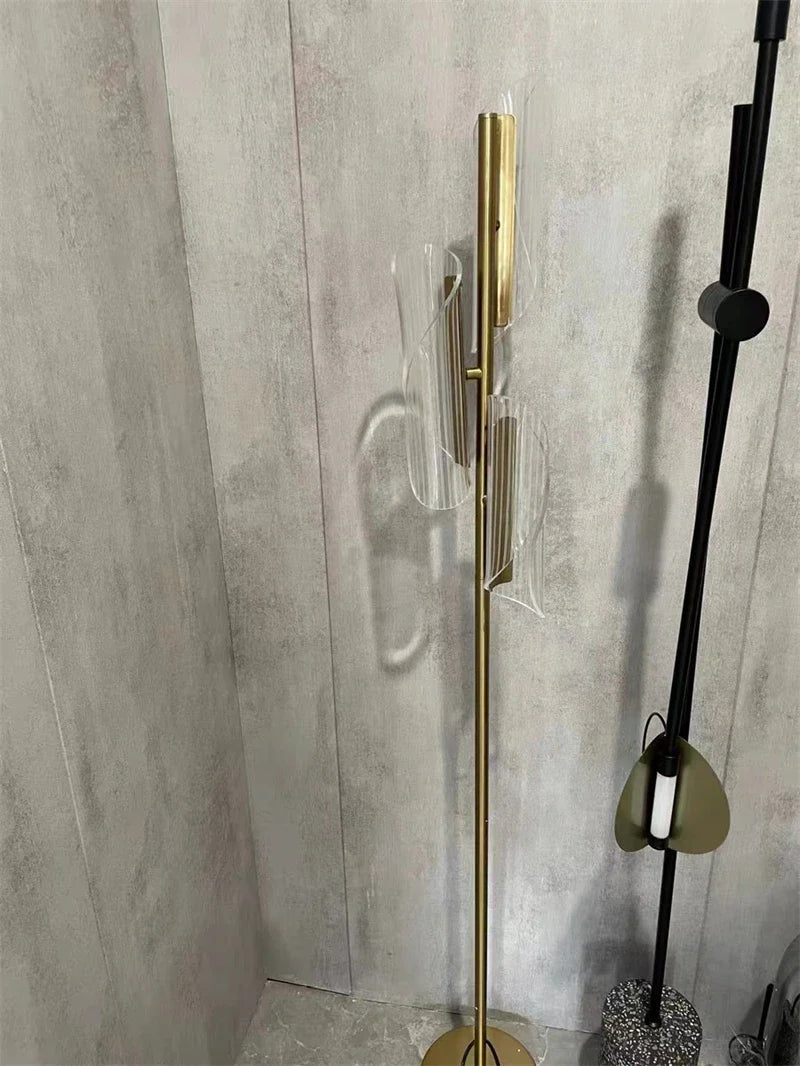 Afralia™ LED Floor Lamp Minimalist Living Room Bedroom Standing Light Decor Virtual Fixture Acrylic Floor Lights